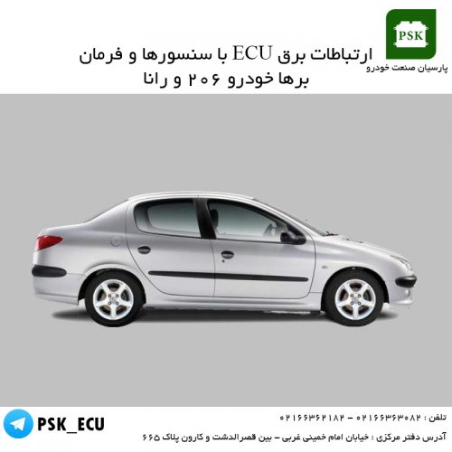 آموزش تعمیرات ایسیو و اکومکس : ارتباطات برق ECU با سنسورها و فرمان برها خودرو ۲۰۶ و رانا